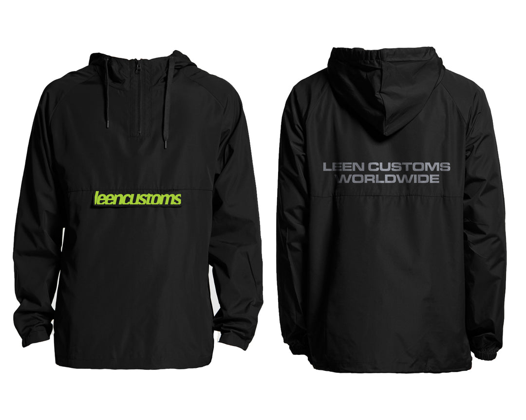 Our new 2024 pullover zip-up hooded windbreaker comes in a regular fit with a lightweight, 2.7oz 100% polyester body fabric. SPECS:  water resistant 82gm 1rubber headphone patch adjustable elastic drawcord at hem Packable Woven label 