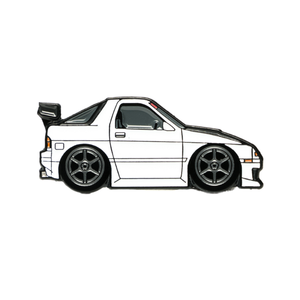 Soft enamel lapel pin inspired from Initial D of a Mazda RX-7 FC