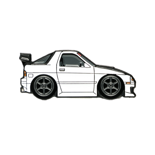 Soft enamel lapel pin inspired from Initial D of a Mazda RX-7 FC