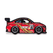 Red livery on a BMW F82 M4 enamel pin for SDC Racing Team