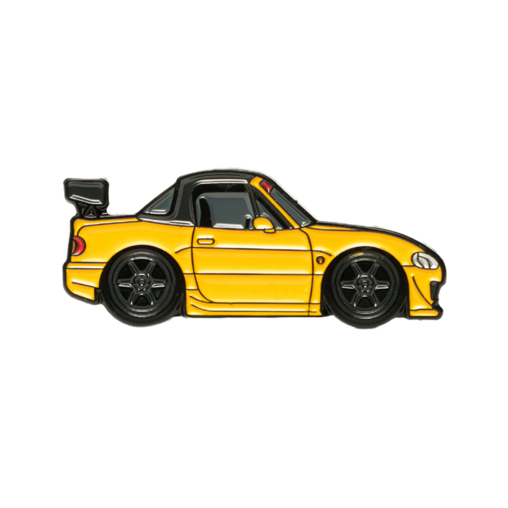 Soft enamel lapel pin inspired from Initial D of a Mazda Miata