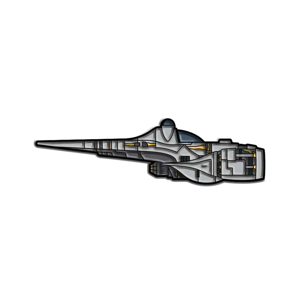 A N1 Starfighter inspired soft enamel lapel pin