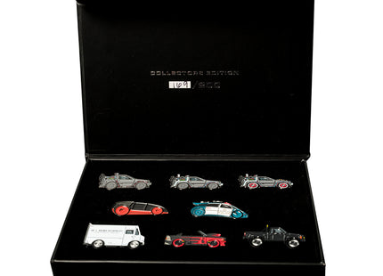 Back to the Future collectors box of enamel pins. 8 back to the future pin collection set. 