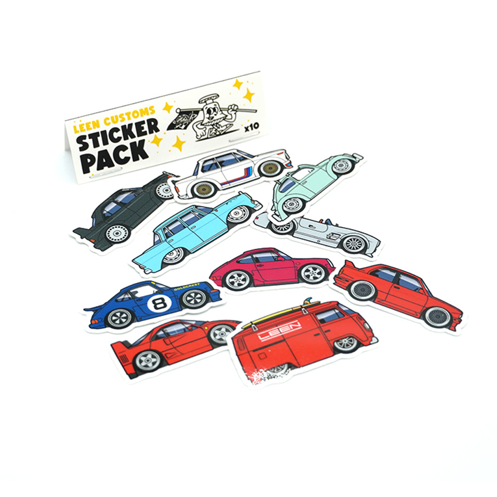 The Leen Customs Sticker Packs! Carefully curated designs packed into a theme pack! Each pack includes 10 individual stickers of 10 different designs relating to that theme. A random pick of JDM, EURO, POP CULTURE or Fast n Furious